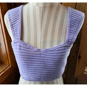 Wild Fable Lavender Ribbed Knit Cropped Tank Top XL‎